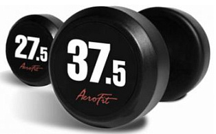 Набор обрезиненных гантелей Aerofit 27,5-37,5 кг (5 пар) | Aerofit Professional | aero-fitnes.ru