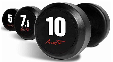 Набор обрезиненных гантелей Aerofit 2,5-25 кг (10 пар) | Aerofit Professional | aero-fitnes.ru