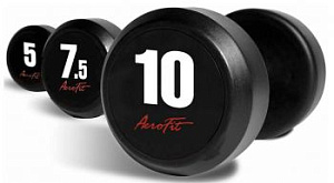 Набор обрезиненных гантелей Aerofit 2,5-25 кг (10 пар) | Aerofit Professional | aero-fitnes.ru