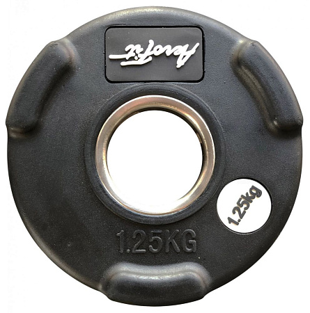 Олимпийский обрезиненный диск Aerofit 1,25 кг, черный матовый | Aerofit Professional | aero-fitnes.ru