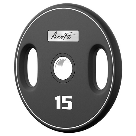 Олимпийский полиуретановый диск 15 кг Aerofit AFPUPLB15 | Aerofit Professional | aero-fitnes.ru