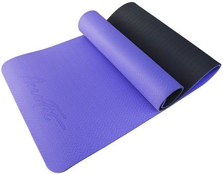 Гимнастический коврик Aerofit с отверстиями для хранения, фиолетовый | Aerofit Professional | aero-fitnes.ru