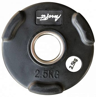 Олимпийский обрезиненный диск Aerofit 2,5 кг, черный матовый | Aerofit Professional | aero-fitnes.ru