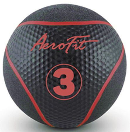 Медбол Aerofit 3 кг, черный/ красный | Aerofit Professional | aero-fitnes.ru