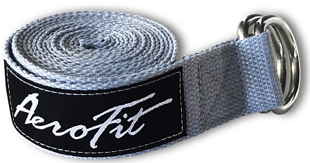 Ремень для йоги Aerofit, серый AFYGS | Aerofit Professional | aero-fitnes.ru