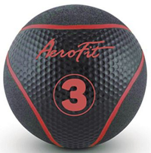 Медбол Aerofit 3 кг, черный/ красный | Aerofit Professional | aero-fitnes.ru