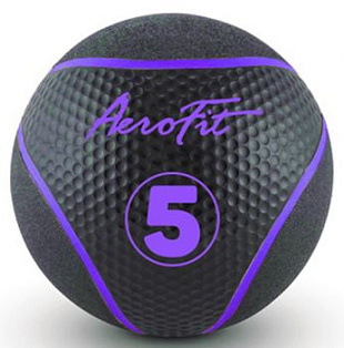 Медбол Aerofit5 кг, черный/фиолетовый | Aerofit Professional | aero-fitnes.ru