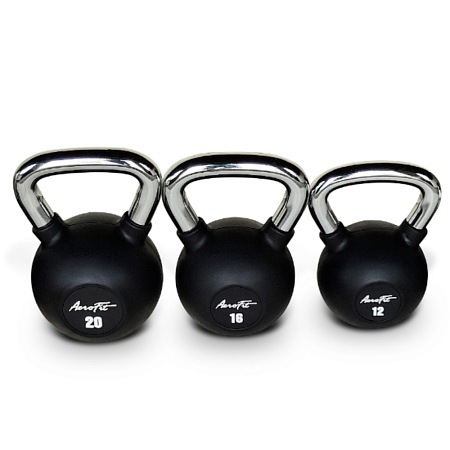 Гиря обрезиненная с хромированной рукояткой 12 кг Aerofit AFBK12 | Aerofit Professional | aero-fitnes.ru