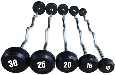 Набор изогнутых обрезиненных штанг Aerofit, 10-30 кг | Aerofit Professional | aero-fitnes.ru