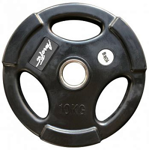 Олимпийский обрезиненный диск Aerofit 10 кг, черный матовый | Aerofit Professional | aero-fitnes.ru