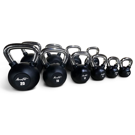 Гиря обрезиненная с хромированной рукояткой 28 кг Aerofit AFBK28 | Aerofit Professional | aero-fitnes.ru