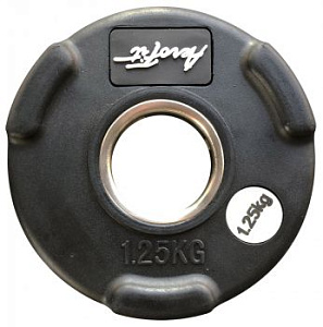 Олимпийский обрезиненный диск Aerofit 1,25 кг, черный матовый | Aerofit Professional | aero-fitnes.ru