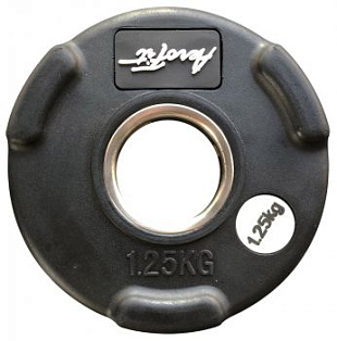 Олимпийский обрезиненный диск Aerofit 1,25 кг, черный матовый | Aerofit Professional | aero-fitnes.ru