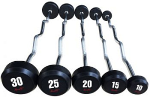 Набор изогнутых обрезиненных штанг Aerofit, 10-30 кг | Aerofit Professional | aero-fitnes.ru